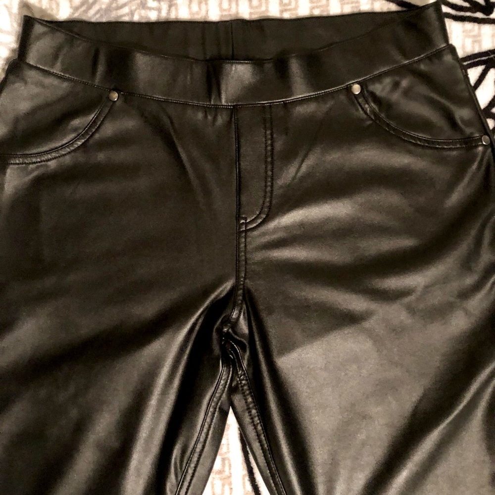 Faux Leather Motorcycle Jeggings